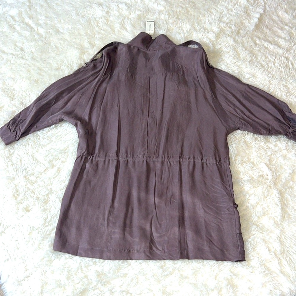 Bebe Military Cupro Jacket Color Deep Ash Size L NWT - Picture 5 of 9